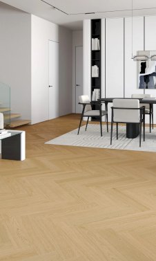 Cream oak herringbone