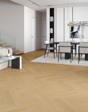 Cream oak herringbone
