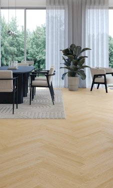 Cream oak herringbone