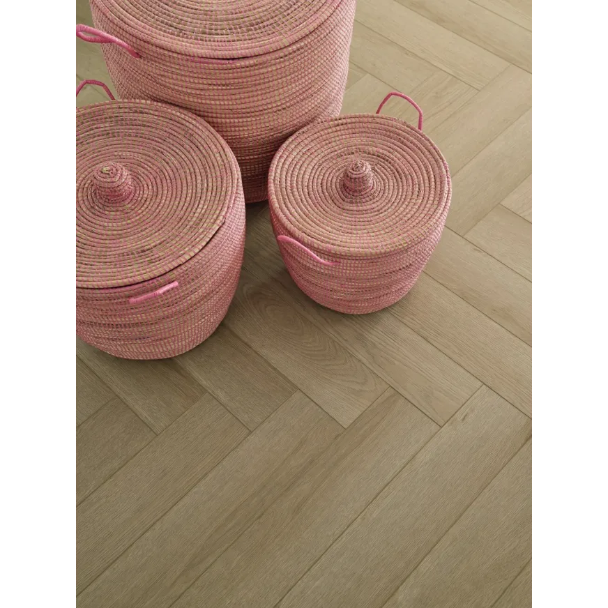 Rakinamos vinilinės grindys eglute Parquetvinyl Sava Herringbone Almond SAV HB-2254-IB