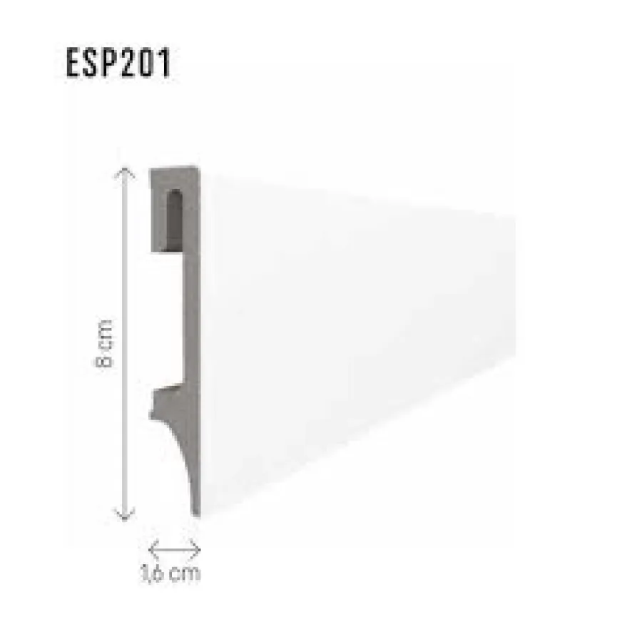 Grindjuostė Espumo 201 80 mm balta 2,4m