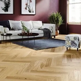Ąžuolo parketlentės eglute Barlinek Herringbone 130 Bright Oak