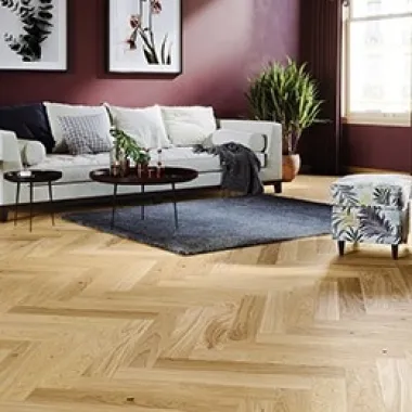 Ąžuolo parketlentės eglute Barlinek Herringbone 130 Bright Oak