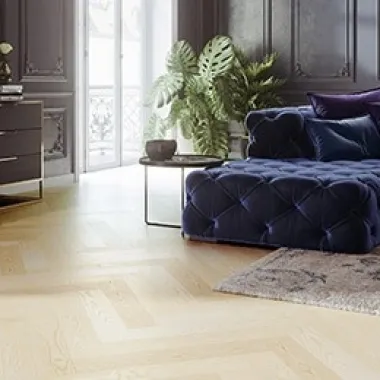 Parketlentės eglute Barlinek Herringbone 130 Moonlight Ash