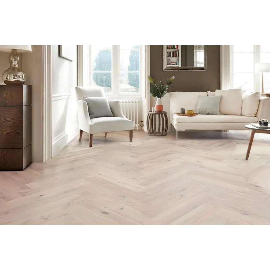 Ąžuolo parketlentės eglute Barlinek Herringbone 110 Cappuccino Oak