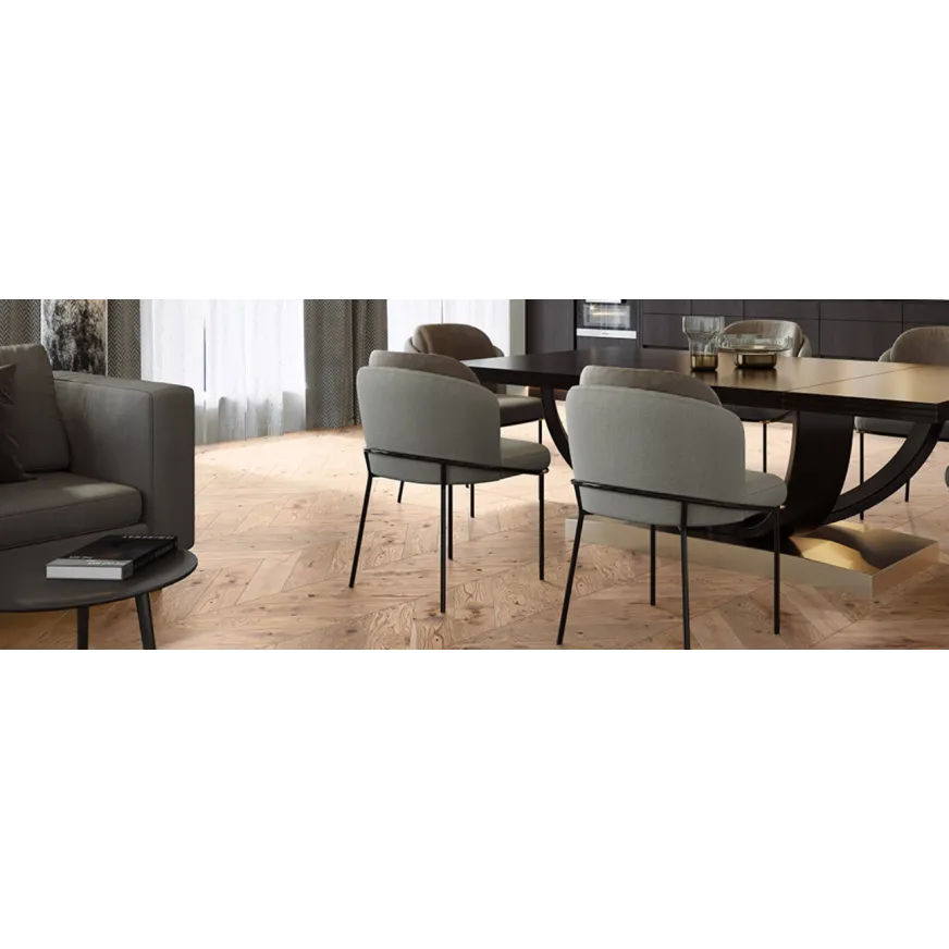 Ąžuolo parketlentės prancūziška eglute Barlinek French Herringbone 130 Serene Oak Chevron