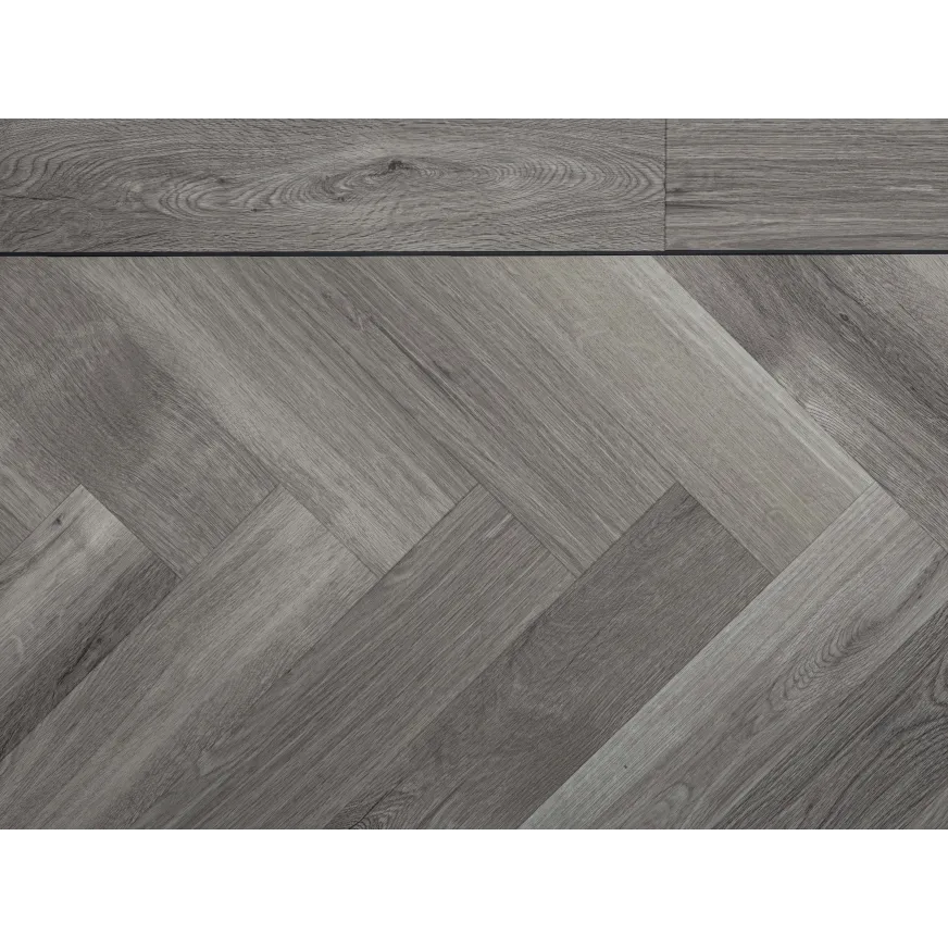 Klijuojamos vinilinės grindys mFLOR Parva Broad Leaf Herringbone Plus 40828 Grey Sycamore