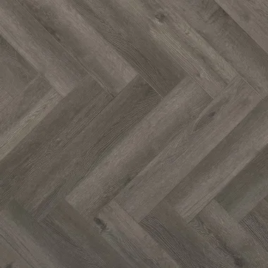 Rakinamos vinilinės grindys eglute Parquetvinyl Yukon Herringbone Smoked Grey YUK HB-2630-IB