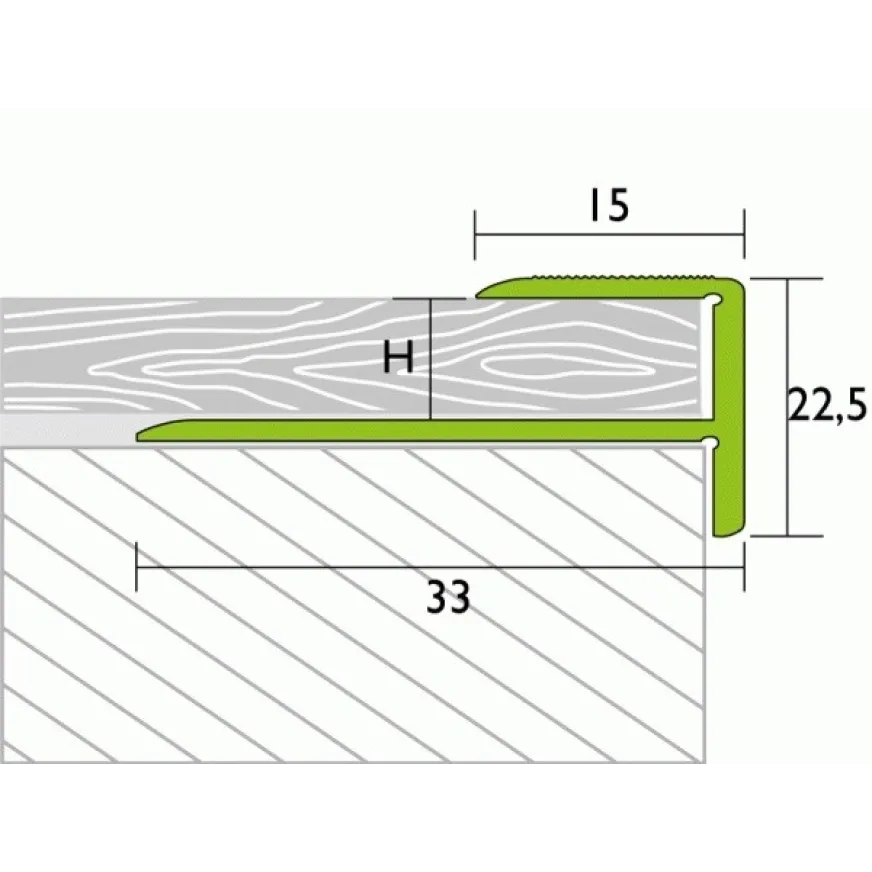 Laiptų profilis Proline Prostep 86714, nerūdijantis plienas, 270 cm