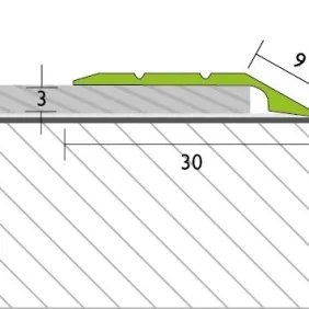 Sujungimo profilis Proline Profinish 53614, nerūdijantis plienas, 100 cm