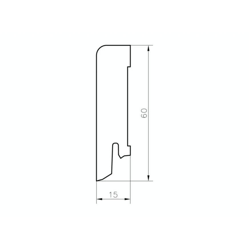 Faneruota grindjuostė 8166 lakuota Ąžuolas 16 × 60