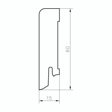 Faneruota grindjuostė 8166 lakuota Ąžuolas 16 × 60