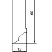 Faneruota grindjuostė 8167 Nelakuotas Ąžuolas 16 × 60 mm