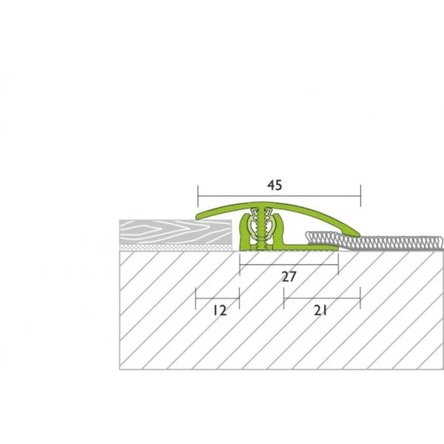 Sujungimo profilis Proline PROVARIOclip 35141, plienas, 270 cm