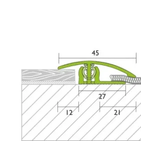 Sujungimo profilis Proline PROVARIOclip 35141, plienas, 270 cm