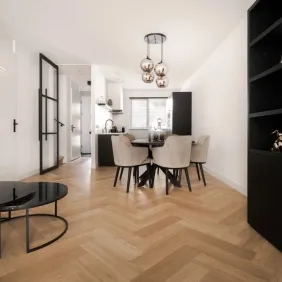 Rakinamos vinilinės grindys prancūziška eglute eglute Therdex Chevron series Herringbone 6041