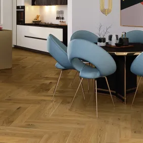 Ąžuolo parketlentės eglute Barlinek Herringbone 130 Mainland Oak