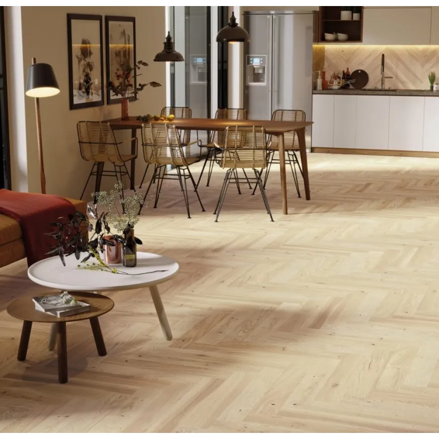 Ąžuolo parketlentės eglute Barlinek Herringbone 110 Mont Blanc Oak