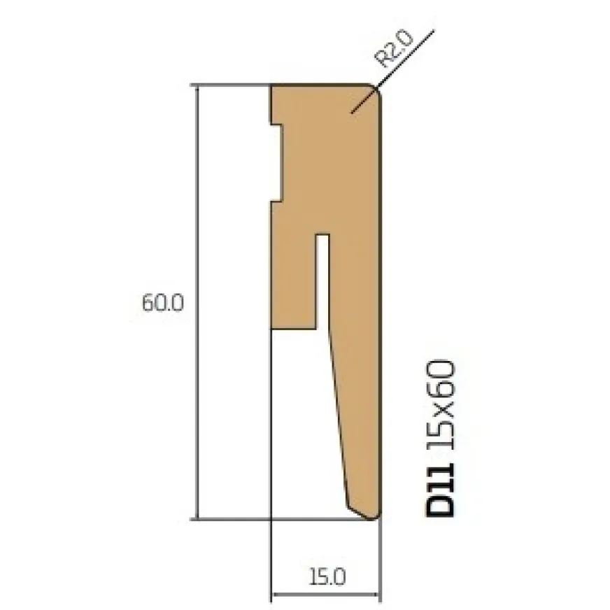 Grindjuostė D11/60 15 × 60 × 240 balta