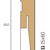 Grindjuostė D11/60 15 × 60 × 240 balta