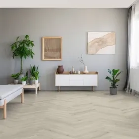 Klijuojamos vinilinės grindys eglute Parquetvinyl Mantaro Herringbone Fossil MAN Dryback HB-5611