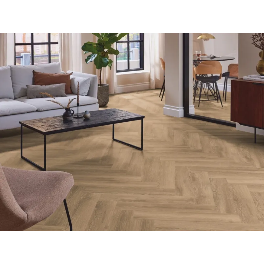Klijuojamos vinilinės grindys eglute mFLOR Parva River Oak XL Herringbone 41929 Tarn