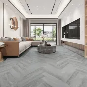 Rakinamos vinilinės grindys eglute YTD Designer Collection Herringbone DC071v2 French Grey
