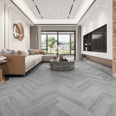 Rakinamos vinilinės grindys eglute YTD Designer Collection Herringbone DC071v2 French Grey