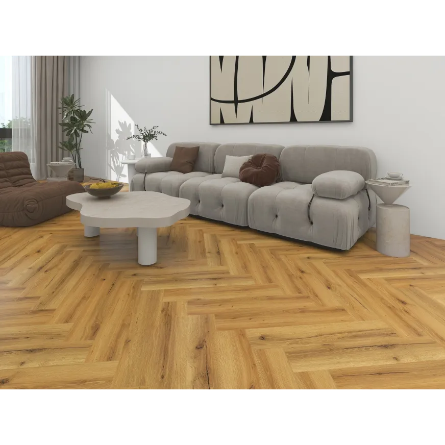 Rakinamos vinilinės grindys eglute Designer Collection Herringbone DC074 Smoked Oak