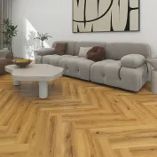 Rakinamos vinilinės grindys eglute Designer Collection Herringbone DC074 Smoked Oak