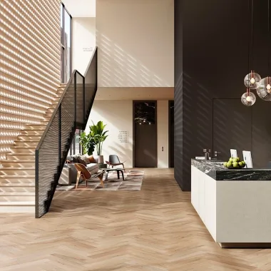 Parketlentės eglute Lamett Alta Herringbone ALT 125-1817 Invisible
