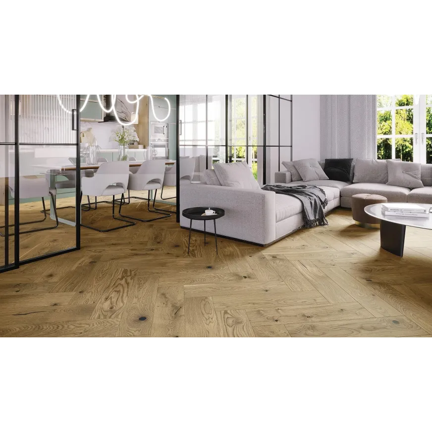 Ąžuolo parketlentės eglute Barlinek Herringbone 180 Toffe Oak