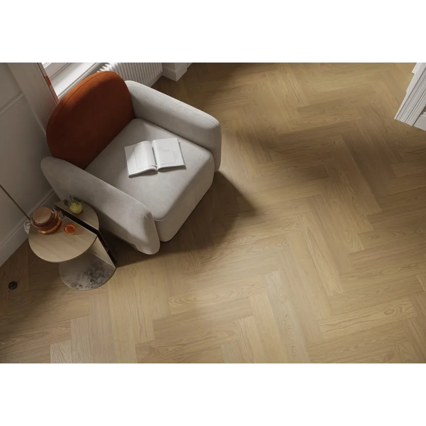 Rakinamos vinilinės grindys eglute Barlinek Next Step Herringbone DP5000024 Antic Oak