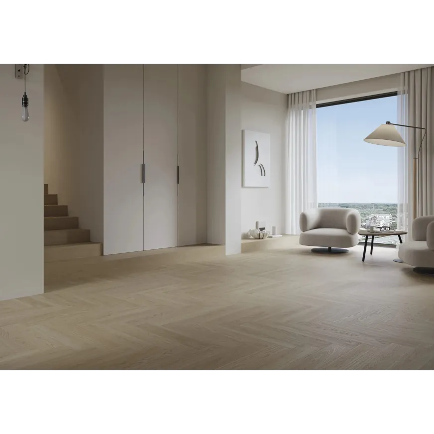 Rakinamos vinilinės grindys eglute Barlinek Next Step Herringbone DP5000026 Flax Oak