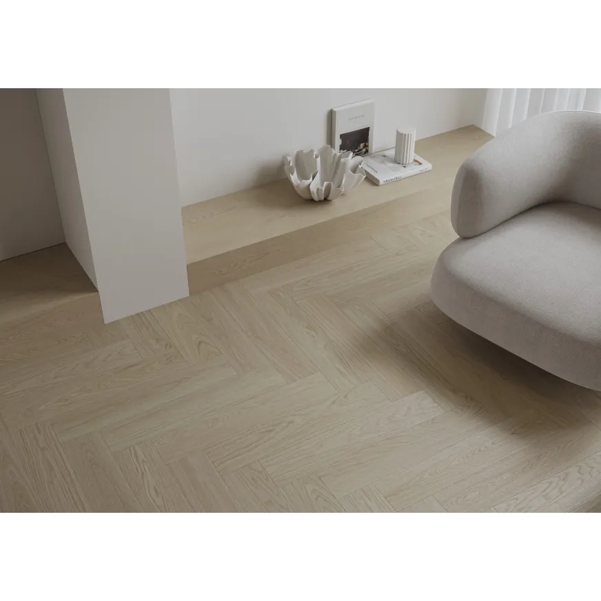 Rakinamos vinilinės grindys eglute Barlinek Next Step Herringbone DP5000026 Flax Oak