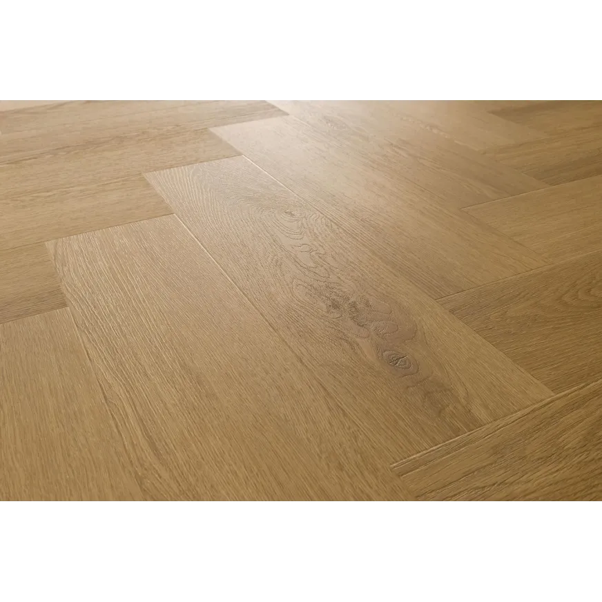 Rakinamos vinilinės grindys eglute Arbiton Amaron Herringbone EIR Acoustic CASA 208 Burbon Oak