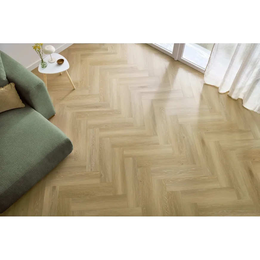 Klijuojamos vinilinės grindys eglute Arbiton Amaron Herringbone Mineral Dryback DAS 222 Johannes Oak