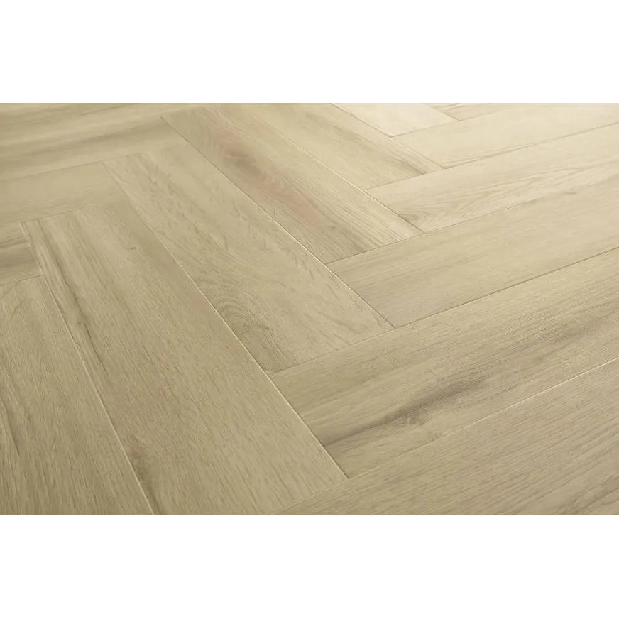 Rakinamos vinilinės grindys eglute Arbiton Amaron Herringbone EIR Acoustic CASA 228 Princeton Oak