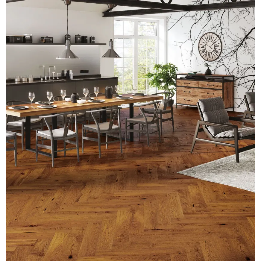 Ąžuolo parketlentės Barlinek Herringbone 130 Grand Brown Sugar