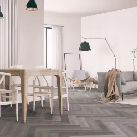 Klijuojamos vinilinės grindys mFLOR Parva Broad Leaf Herringbone Plus 40828 Grey Sycamore